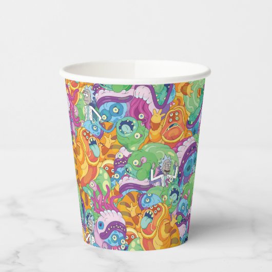Rick Apocalypse Party Alien Pattern Papieren Bekers (Links)