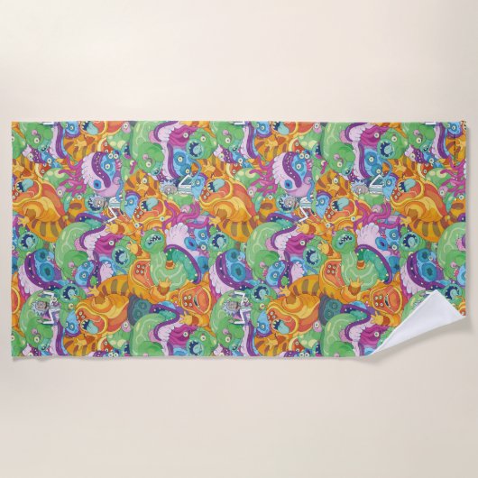 Rick Apocalypse Party Alien Pattern Strandlaken (Voorkant)