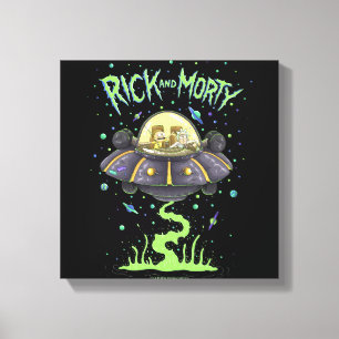 RICK EN MORTY™ Afbeelding van de ruimtevlucht Canvas Afdruk