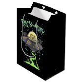 RICK EN MORTY™ | Afbeelding van de ruimtevlucht Medium Cadeauzakje (Voorkant Gekanteld)
