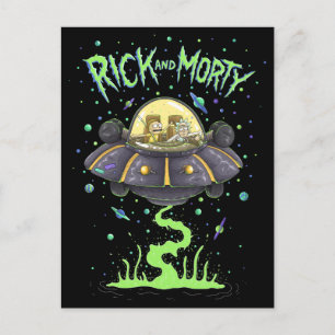 RICK EN MORTY™ Afbeelding van de ruimtevlucht Uitnodiging Briefkaart