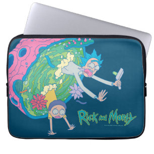 RICK EN MORTY™ Afvallen van geïnfecteerd portaal Laptop Sleeve