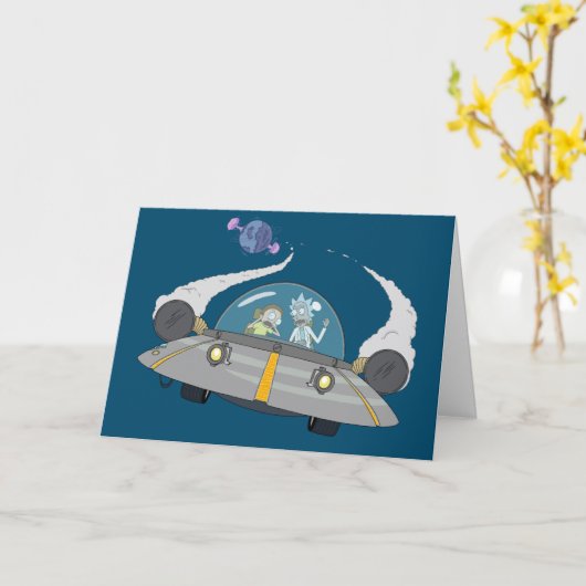 RICK EN MORTY™| Afvliegen in ruimteschip Kaart (Gele Bloem)