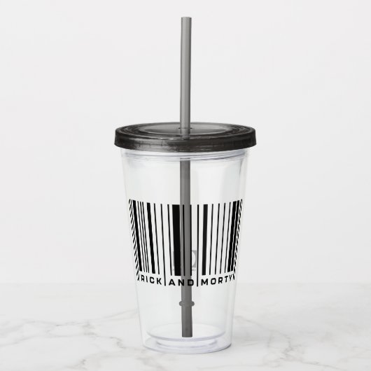 Rick en Morty Bar Code Grafisch Acryl Drinkbeker (Voorkant)