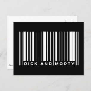 Rick en Morty Bar Code Grafisch Briefkaart