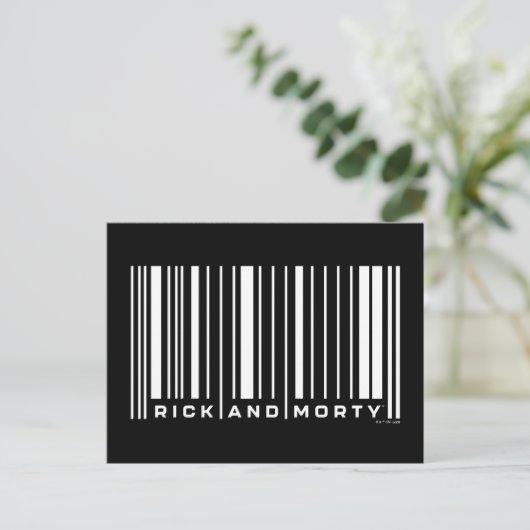 Rick en Morty Bar Code Grafisch Briefkaart (Staand voorkant)