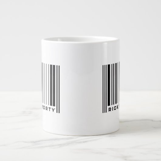 Rick en Morty Bar Code Grafisch Extra Grote Beker (Voorkant)