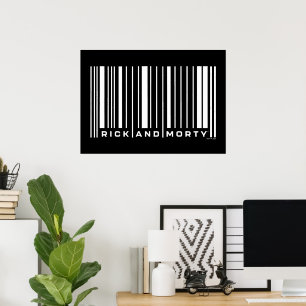 Rick en Morty Bar Code Grafisch Poster