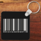Rick en Morty Bar Code Grafisch Sleutelhanger (Achterkant)