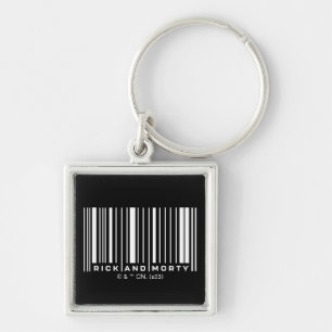 Rick en Morty Bar Code Grafisch Sleutelhanger