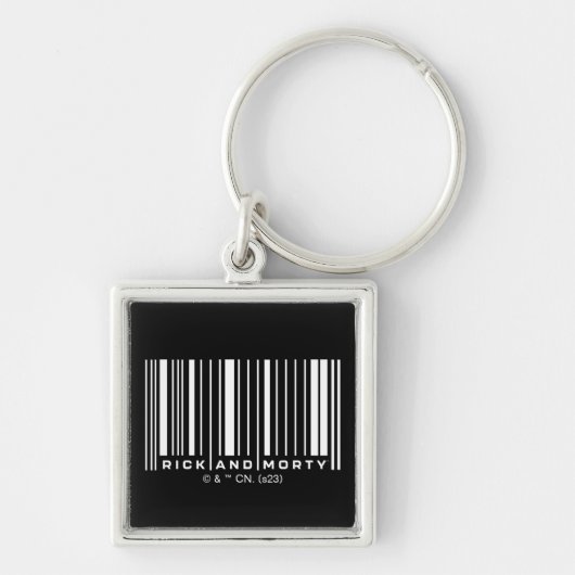 Rick en Morty Bar Code Grafisch Sleutelhanger (Voorkant)