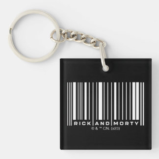 Rick en Morty Bar Code Grafisch Sleutelhanger