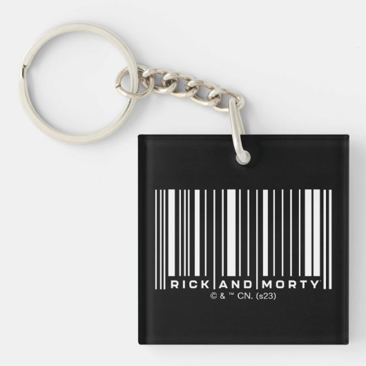 Rick en Morty Bar Code Grafisch Sleutelhanger (Voorkant)