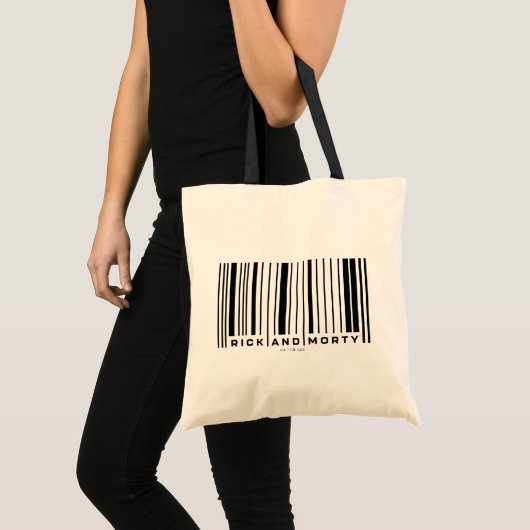Rick en Morty Bar Code Grafisch Tote Bag (Voorkant (product))
