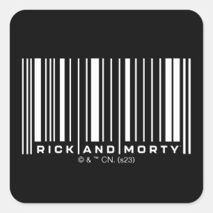 Rick en Morty Bar Code Grafisch Vierkante Sticker