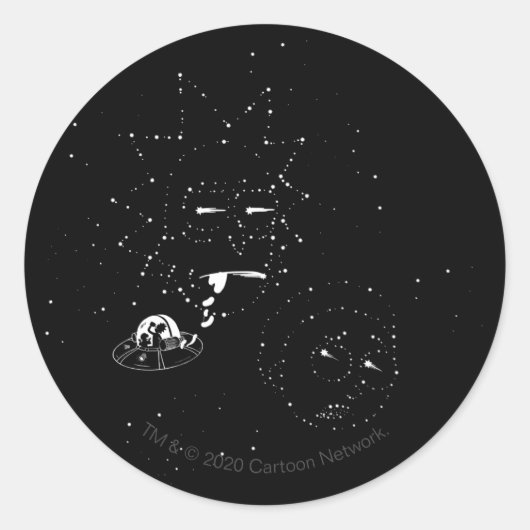 RICK EN MORTY™ | Constellaties Ronde Sticker (Voorkant)