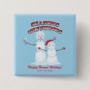 Rick en Morty De groeten van Snowmen Snowmen Vierkante Button 5,1 Cm