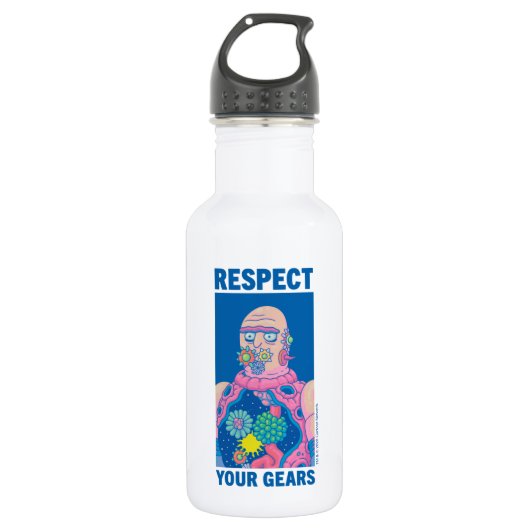 RICK EN MORTY™ | Eerbiediging van uw tandwielen Waterfles (Voorkant)