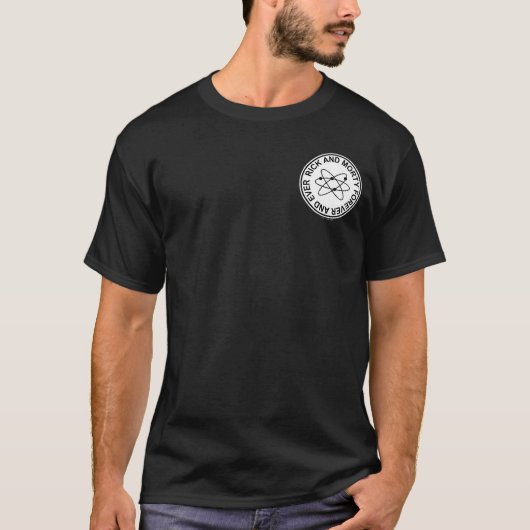 Rick en Morty Forever en Ever Atomic Badge T-shirt (Voorkant)