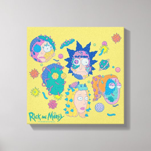 RICK EN MORTY™ | Geïnfecteerd Smith Family Pattern Canvas Afdruk (Voorkant)