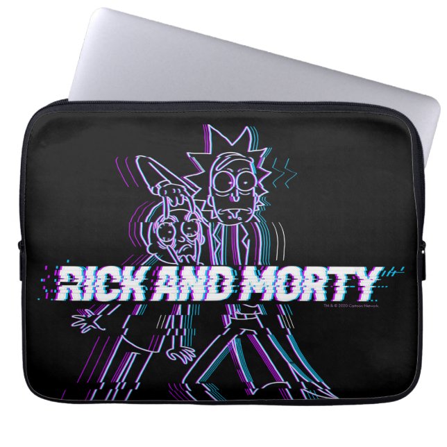 RICK EN MORTY™ | Glitched Rick en Morty Laptop Sleeve (Voorkant)