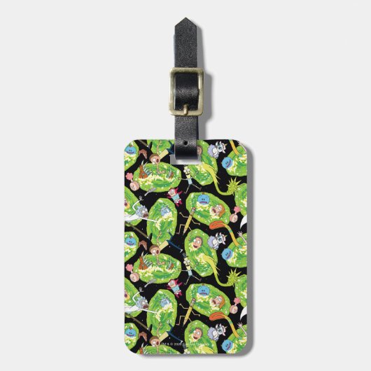 RICK EN MORTY™ | Het Portals Patroon doorlopen Bagagelabel (Voorkant verticaal)