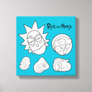RICK EN MORTY™ Hoofd van de Smith Familie Patr Canvas Afdruk