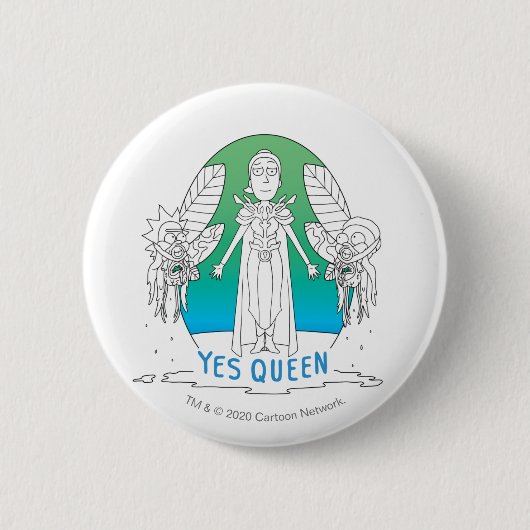 RICK EN MORTY™ | Ja Queen Ronde Button 5,7 Cm (Voorkant)