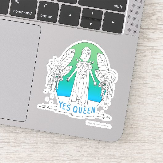 RICK EN MORTY™ | Ja Queen Sticker (Detail)