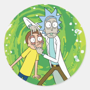 RICK EN MORTY™   Kijk daar eens naar Ronde Sticker