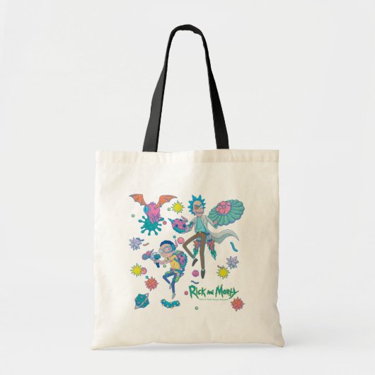 RICK EN MORTY™ | Onder geïnfecteerd celpatroon Tote Bag (Voorkant)