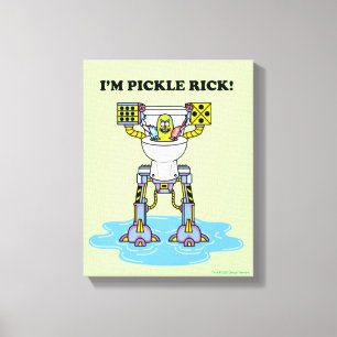 RICK EN MORTY™   Pickle Rick Toilet Mech Canvas Afdruk