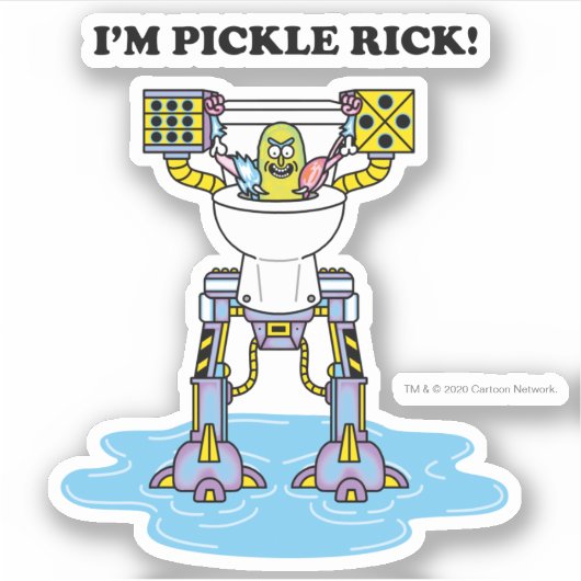RICK EN MORTY™ | Pickle Rick Toilet Mech Sticker (Voorkant)