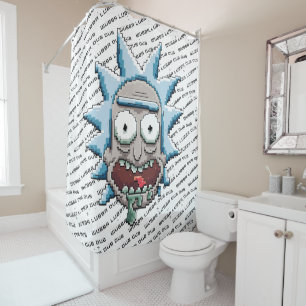 RICK EN MORTY™   Pixelverse Rick Drooling Head Douchegordijn