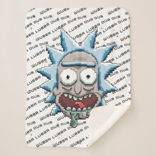 RICK EN MORTY™   Pixelverse Rick Drooling Head Sherpa Deken