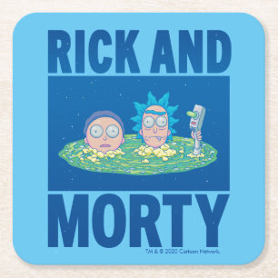 RICK EN MORTY™   Portaal zoeken Vierkante Kartonnen Onderzetter