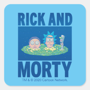 RICK EN MORTY™   Portaal zoeken Vierkante Sticker
