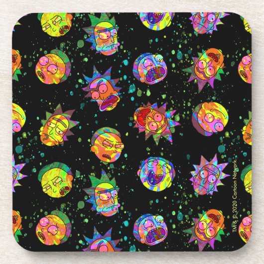 RICK EN MORTY™ | Psychedelic Swirl Pattern Bier Onderzetter (Voorkant)