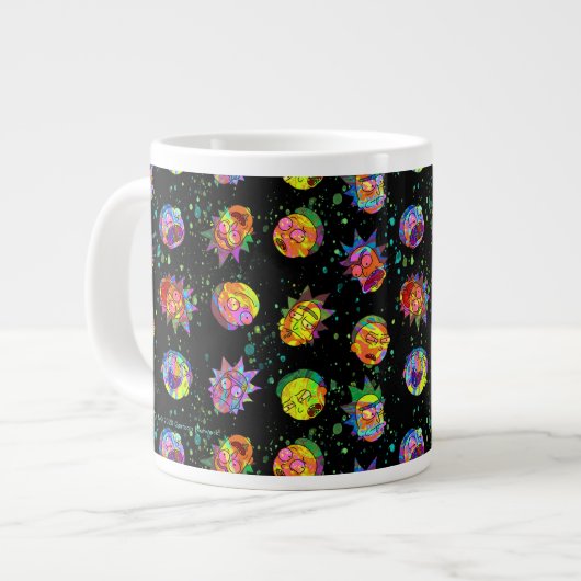 RICK EN MORTY™ | Psychedelic Swirl Pattern Extra Grote Beker (Voorkant links)