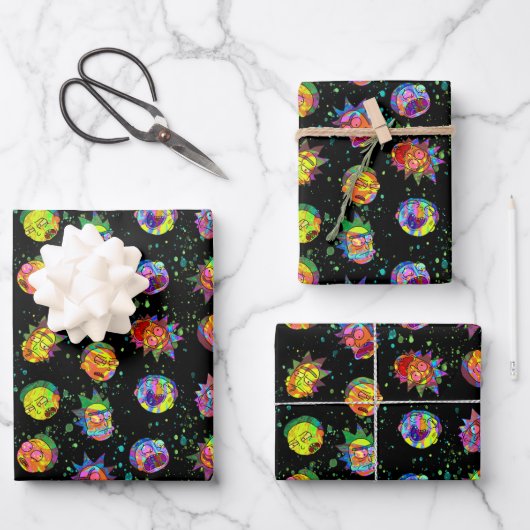 RICK EN MORTY™ | Psychedelic Swirl Pattern Inpakpapier Vel (Voorkant)