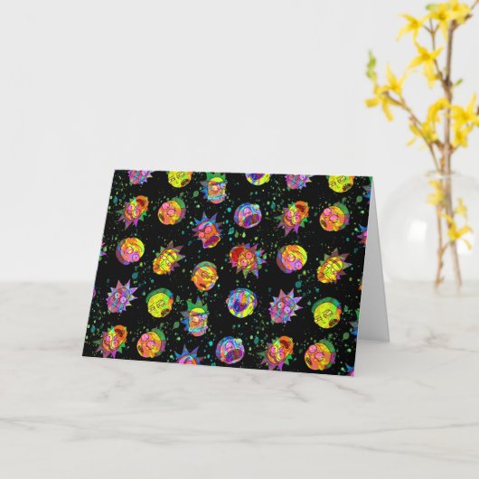 RICK EN MORTY™ | Psychedelic Swirl Pattern Kaart (Gele Bloem)