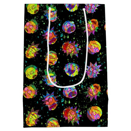 RICK EN MORTY™ | Psychedelic Swirl Pattern Medium Cadeauzakje (Achterkant)
