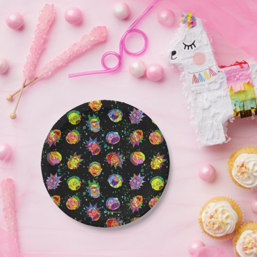 RICK EN MORTY™ | Psychedelic Swirl Pattern Papieren Bordje (Feest)