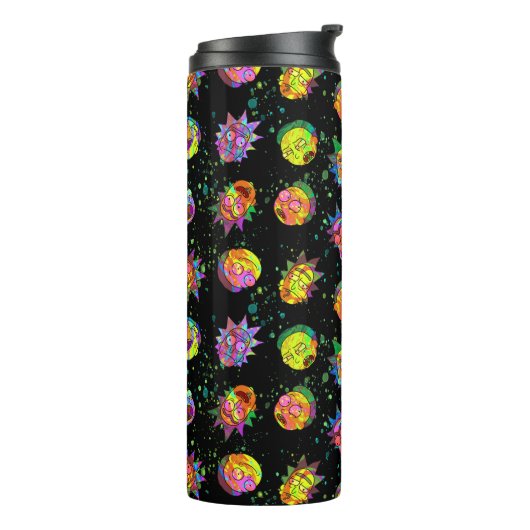 RICK EN MORTY™ | Psychedelic Swirl Pattern Thermosbeker (Gedraaid links)
