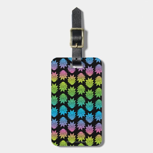 RICK EN MORTY™ | Rainbow Rick Head-patroon Bagagelabel (Voorkant verticaal)