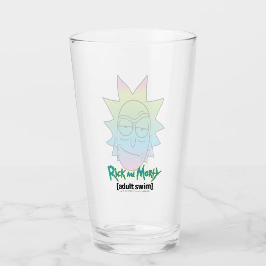 RICK EN MORTY™ | Rainbow Rick Head-patroon Glas (Achterkant)