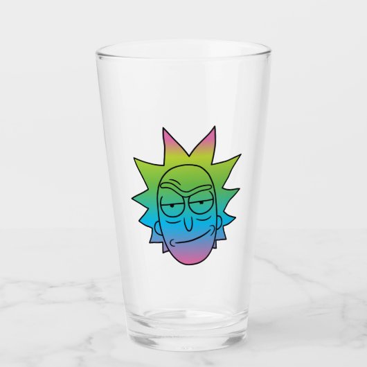 RICK EN MORTY™ | Rainbow Rick Head-patroon Glas (Voorkant)