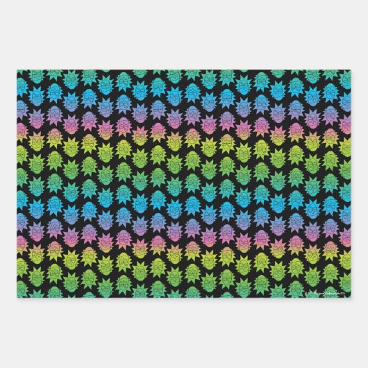 RICK EN MORTY™ | Rainbow Rick Head-patroon Inpakpapier Vel (Voorkant 3)