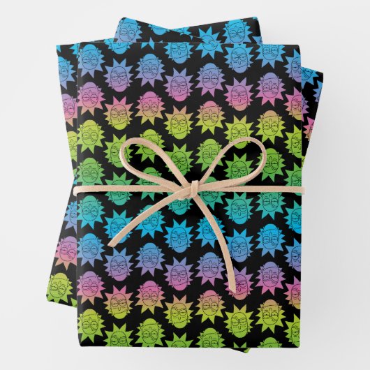 RICK EN MORTY™ | Rainbow Rick Head-patroon Inpakpapier Vel (In situ)