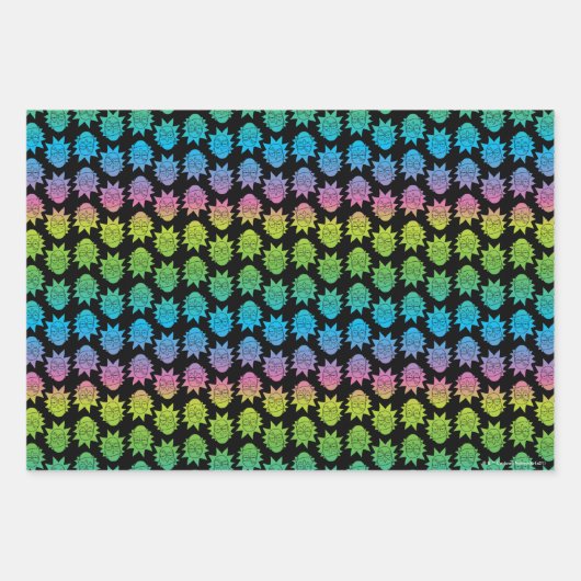 RICK EN MORTY™ | Rainbow Rick Head-patroon Inpakpapier Vel (Voorkant)
